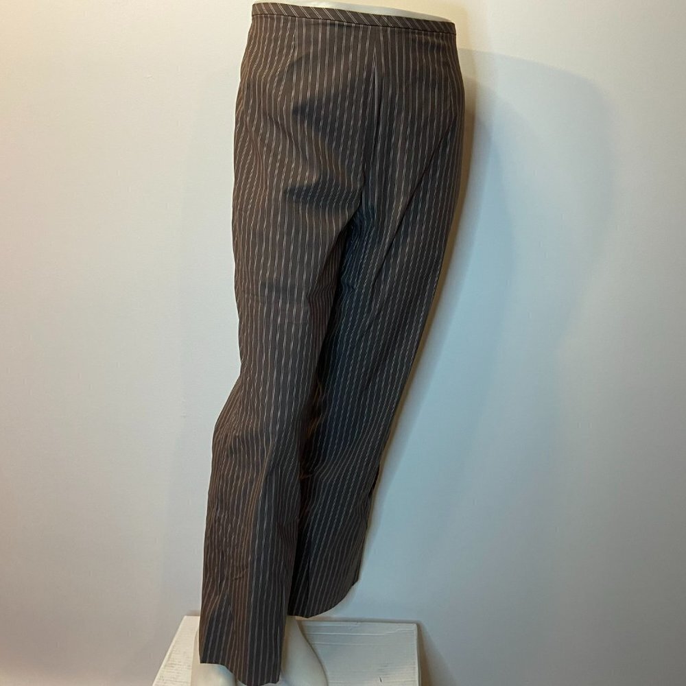 TALBOTS Petites Women's Brown Double Pinstripe Lined Pant - Size 8P - NWT $118